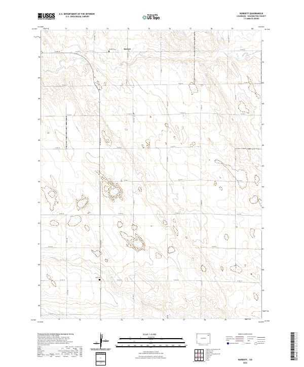 Burdett, CO — USGS 7.5-minute topo (2022)