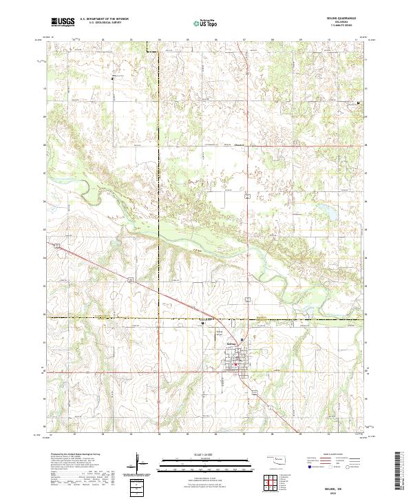 Seiling, OK — USGS 7.5-minute topo (2022)