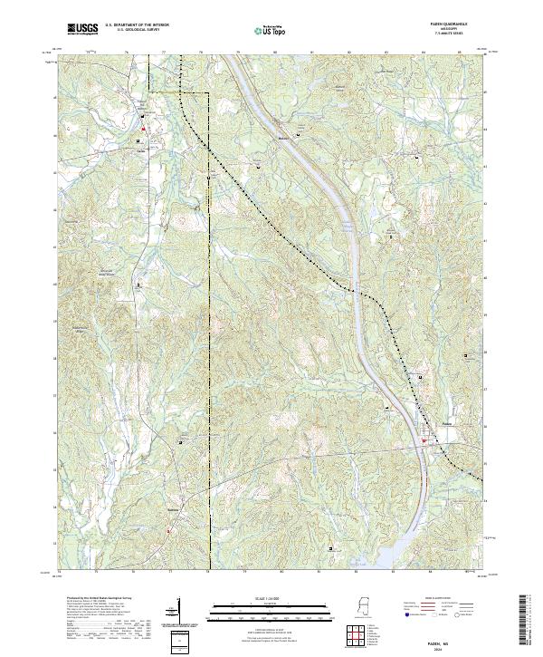 Paden, MS — USGS 7.5-minute topo (2024)