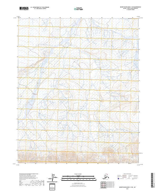 Mount Michelson C-3 NE, AK — USGS 7.5-minute topo (2023)