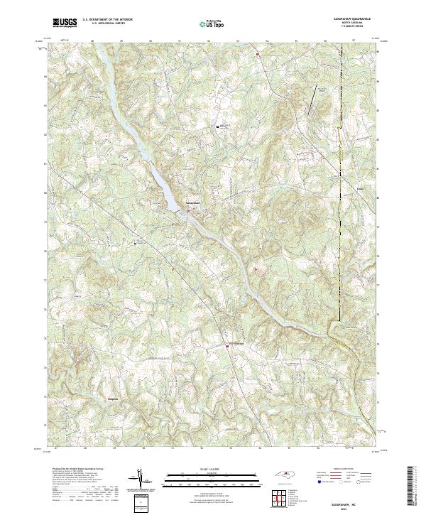 Saxapahaw, NC — USGS 7.5-minute topo (2022)