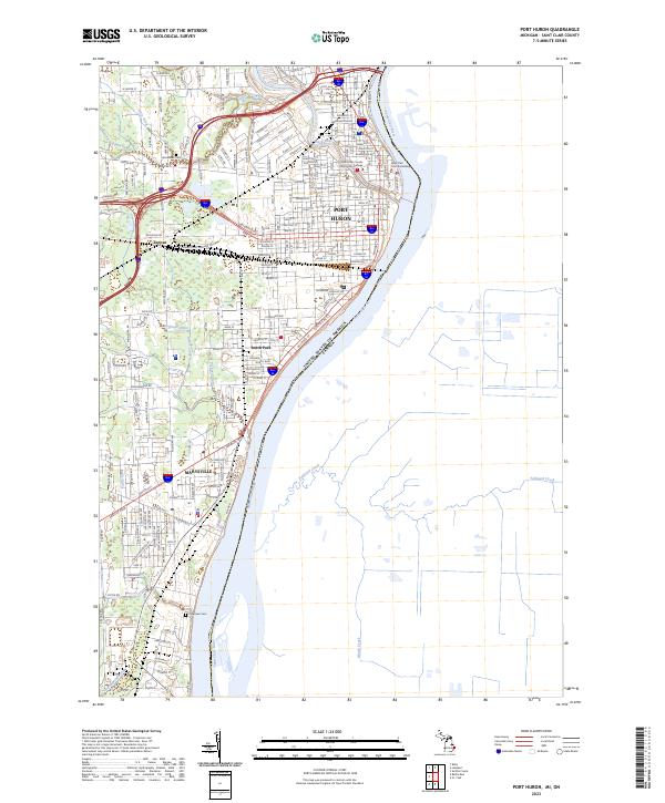 Port Huron, MI-ON — USGS 7.5-minute topo (2023)