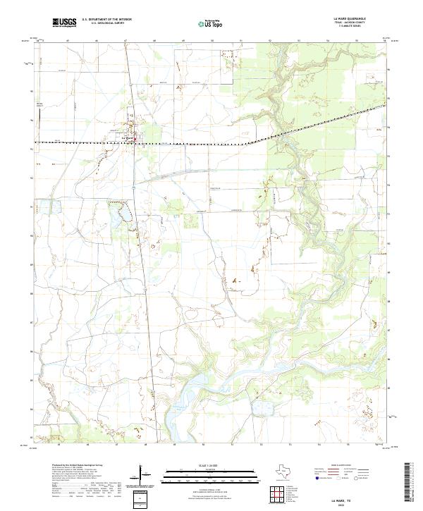 La Ward, TX — USGS 7.5-minute topo (2022)