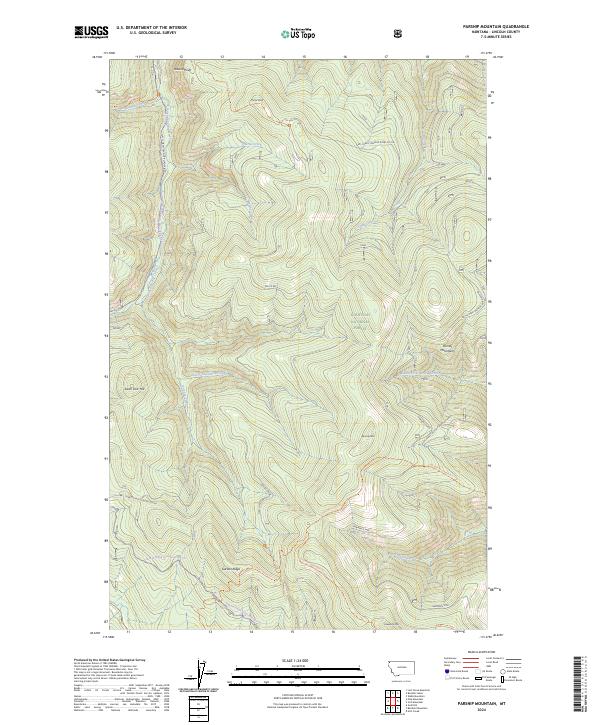Parsnip Mountain, MT — USGS 7.5-minute topo (2024)