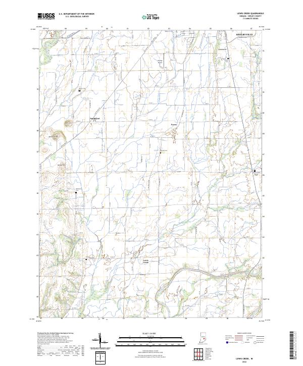 Lewis Creek, IN — USGS 7.5-minute topo (2022)