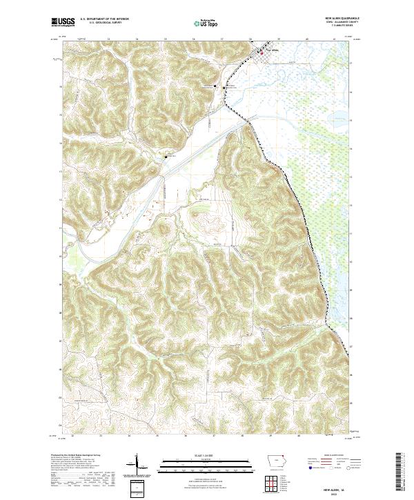 New Albin, IA — USGS 7.5-minute topo (2022)