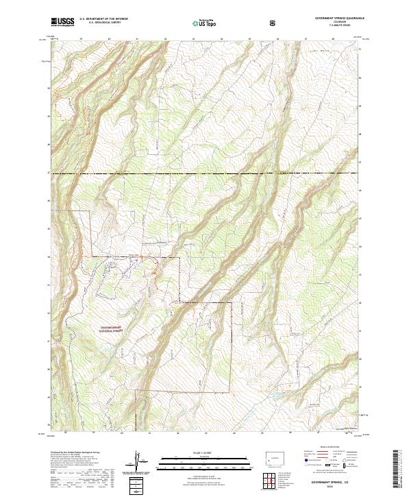 Government Springs, CO — USGS 7.5-minute topo (2022)