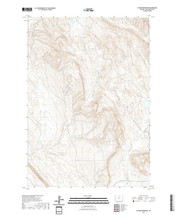 Flitner Reservoir, WY — USGS 7.5-minute topo (2021)