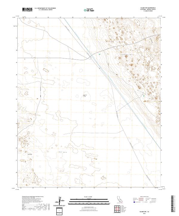 Glamis NW, CA — USGS 7.5-minute topo (2021)