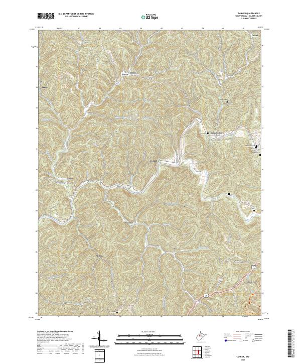 Tanner, WV — USGS 7.5-minute topo (2023)