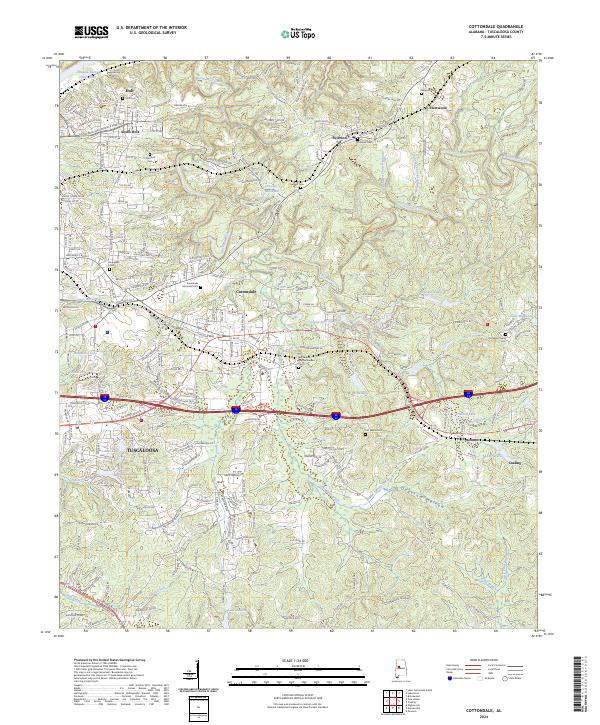 Cottondale, AL — USGS 7.5-minute topo (2024)