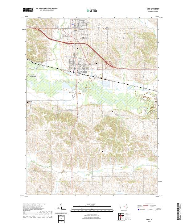 Tama, IA — USGS 7.5-minute topo (2022)