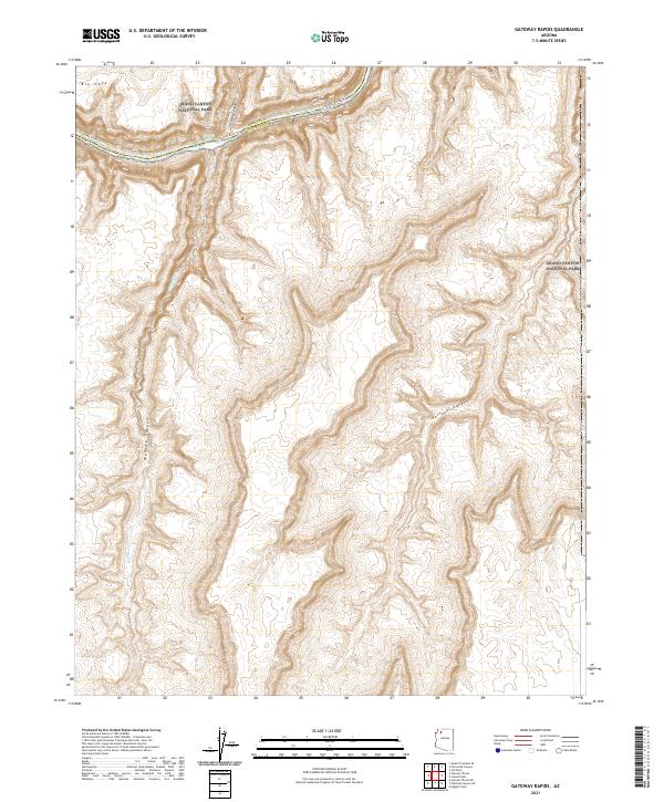 Gateway Rapids, AZ — USGS 7.5-minute topo (2021)