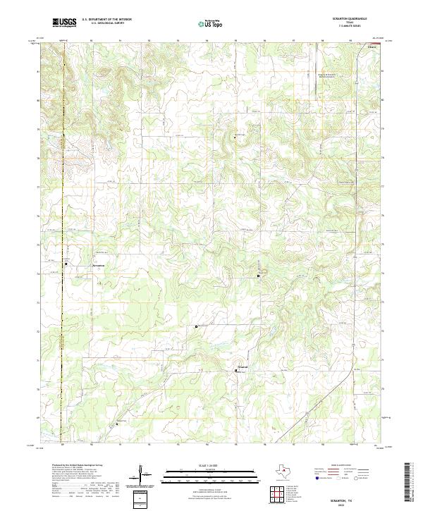 Scranton, TX — USGS 7.5-minute topo (2022)