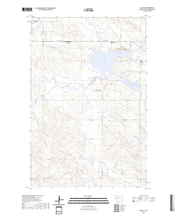 Lake Ilo, ND — USGS 7.5-minute topo (2024)