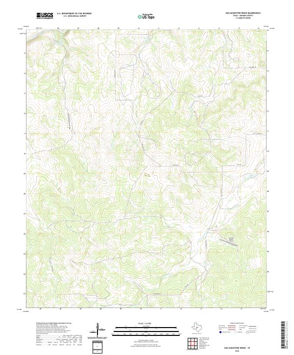 San Augustine Draw, TX — USGS 7.5-minute topo (2022)