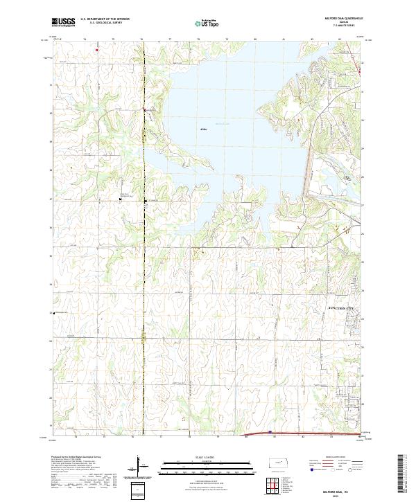 Milford Dam, KS — USGS 7.5-minute topo (2022)
