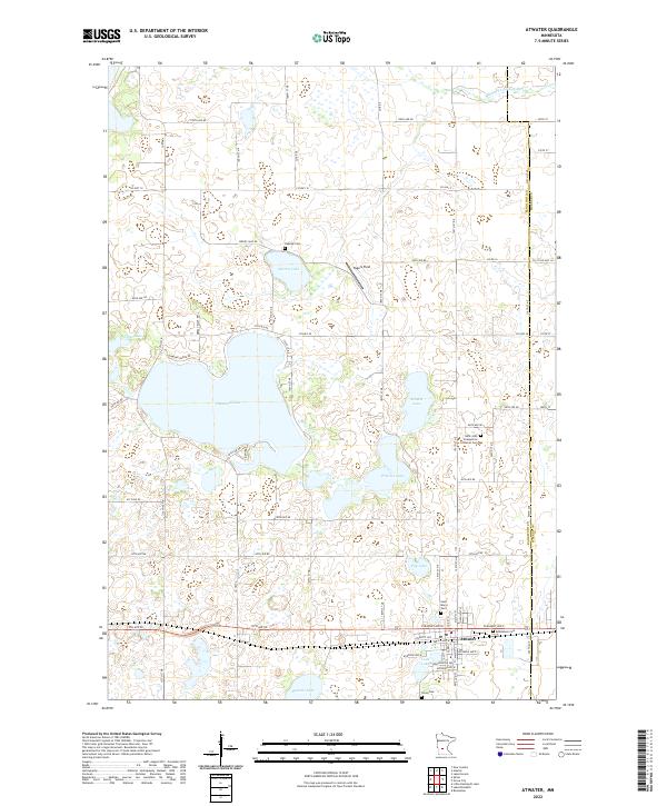 Atwater, MN — USGS 7.5-minute topo (2022)