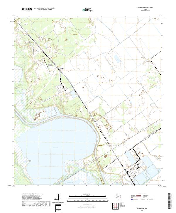 Green Lake, TX — USGS 7.5-minute topo (2022)