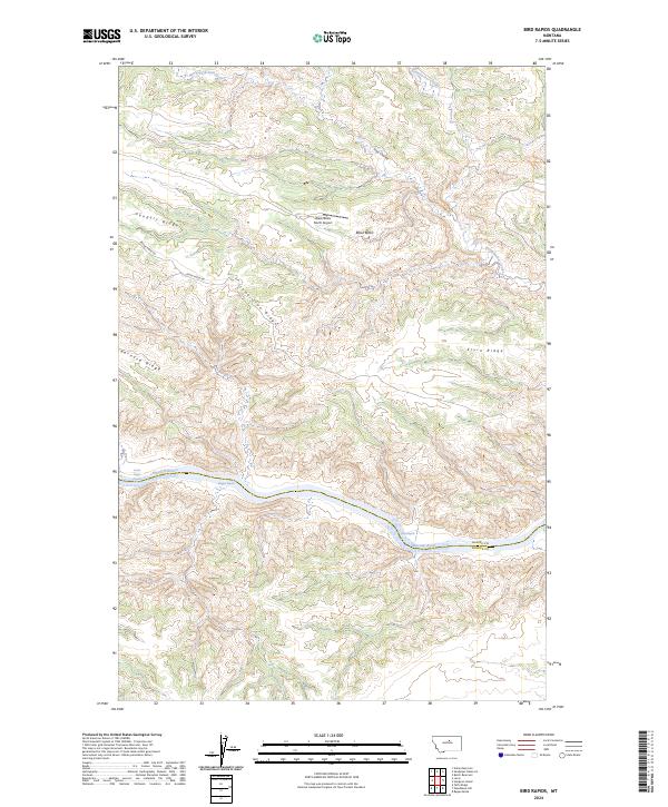 Bird Rapids, MT — USGS 7.5-minute topo (2024)