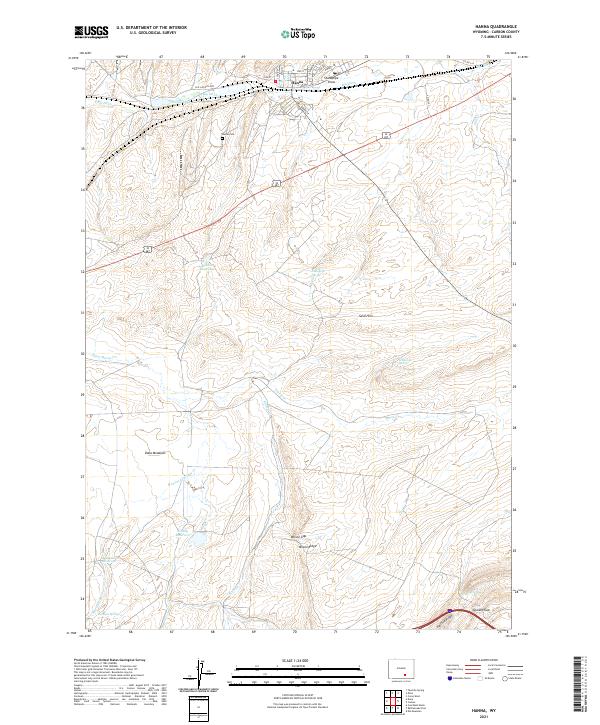 Hanna, WY — USGS 7.5-minute topo (2021)