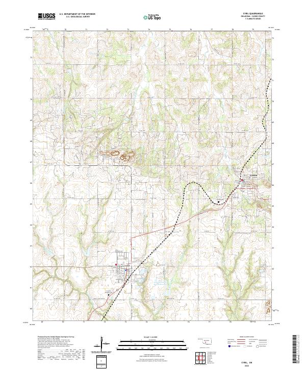 Cyril, OK — USGS 7.5-minute topo (2022)