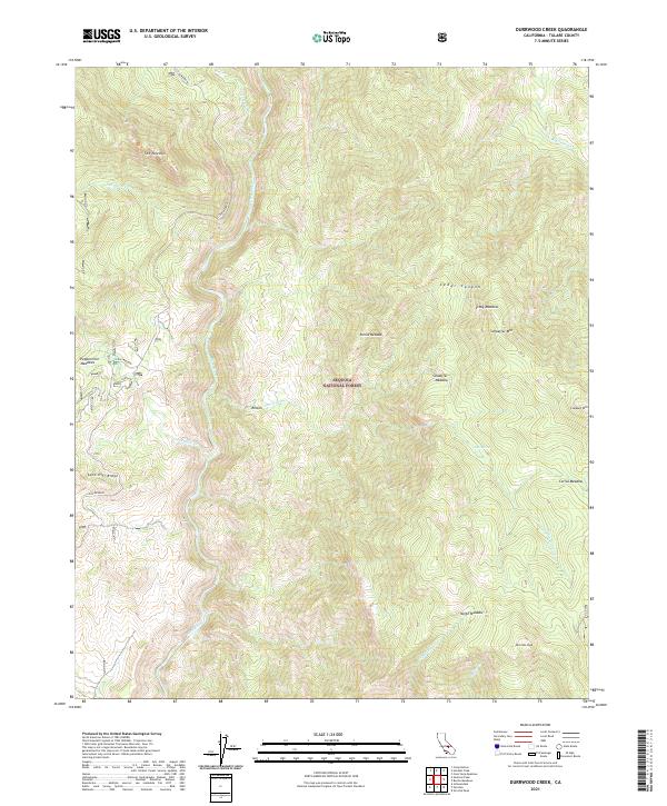 Durrwood Creek, CA — USGS 7.5-minute topo (2021)