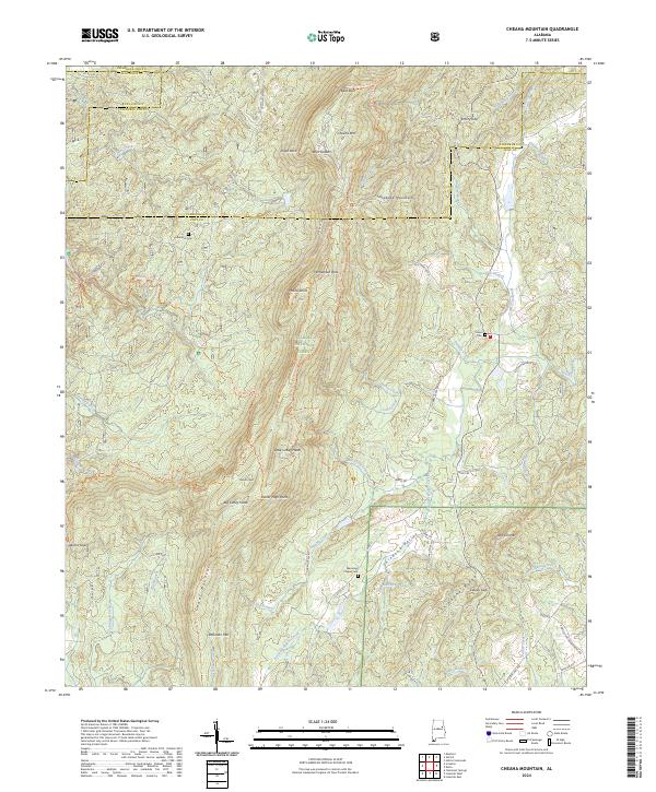 Cheaha Mountain, AL — USGS 7.5-minute topo (2024)