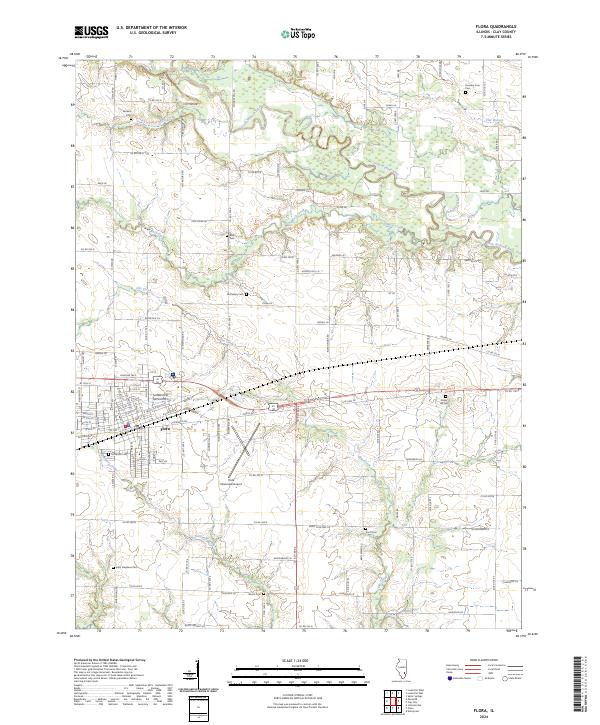 Flora, IL — USGS 7.5-minute topo (2024)