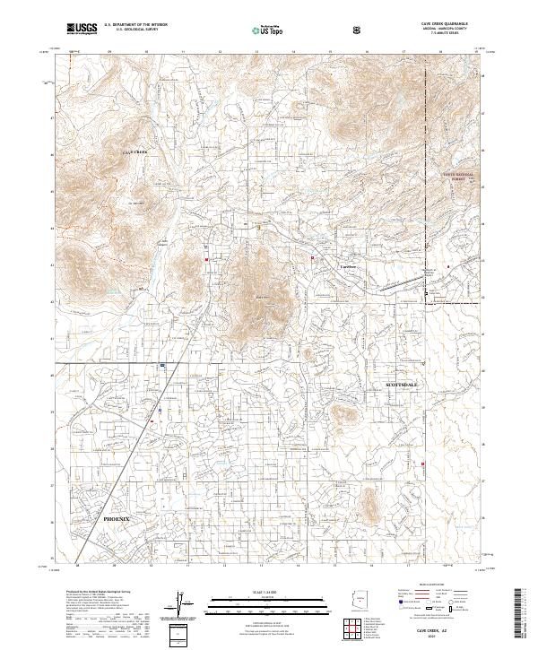 Cave Creek, AZ — USGS 7.5-minute topo (2021)