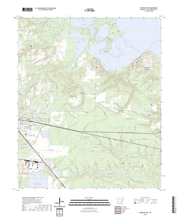 Ashdown East, AR — USGS 7.5-minute topo (2024)
