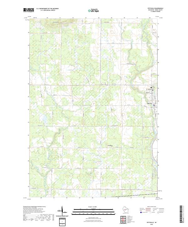 Pittsville, WI — USGS 7.5-minute topo (2022)