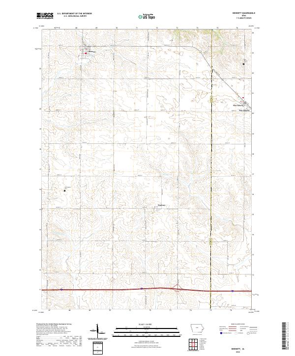 Bennett, IA — USGS 7.5-minute topo (2022)
