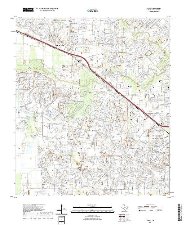 Cypress, TX — USGS 7.5-minute topo (2022)