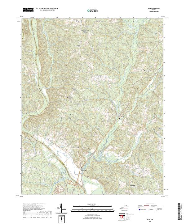 Saxe, VA — USGS 7.5-minute topo (2022)