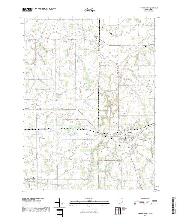 Fort Recovery, OH-IN — USGS 7.5-minute topo (2023)