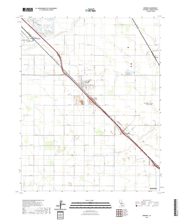 Berenda, CA — USGS 7.5-minute topo (2021)