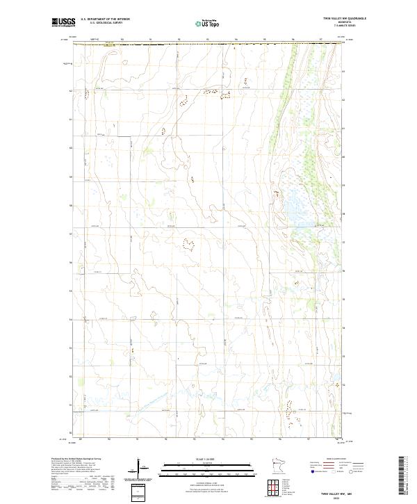 Twin Valley NW, MN — USGS 7.5-minute topo (2022)