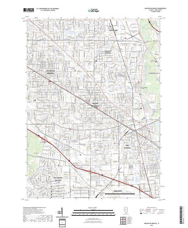 Arlington Heights, IL — USGS 7.5-minute topo (2024)