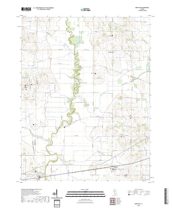 Bone Gap, IL — USGS 7.5-minute topo (2024)