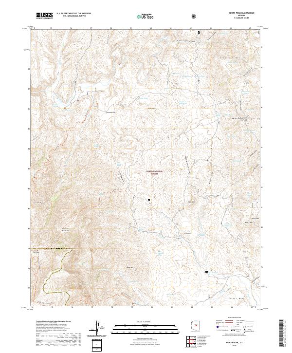 North Peak, AZ — USGS 7.5-minute topo (2021)