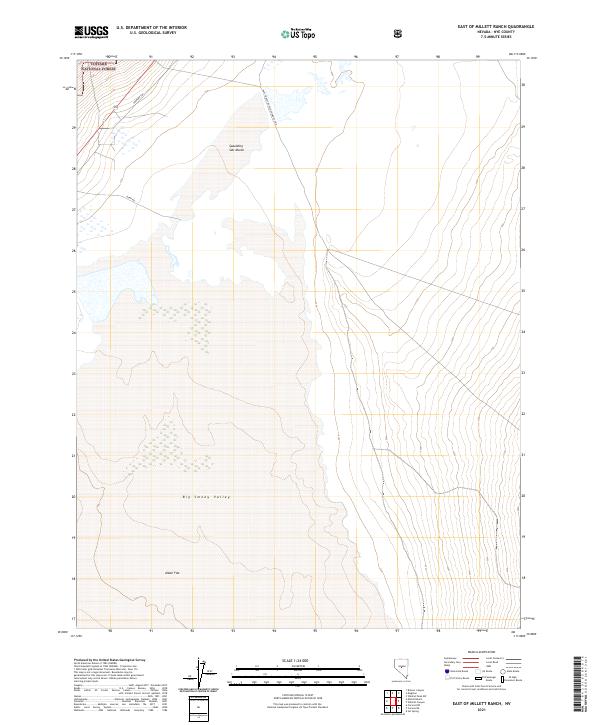 East of Millett Ranch, NV — USGS 7.5-minute topo (2021)