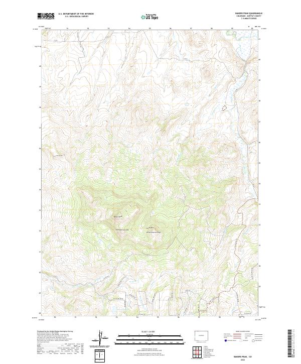 Bakers Peak, CO — USGS 7.5-minute topo (2022)