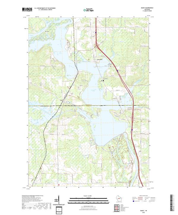 Dancy, WI — USGS 7.5-minute topo (2022)