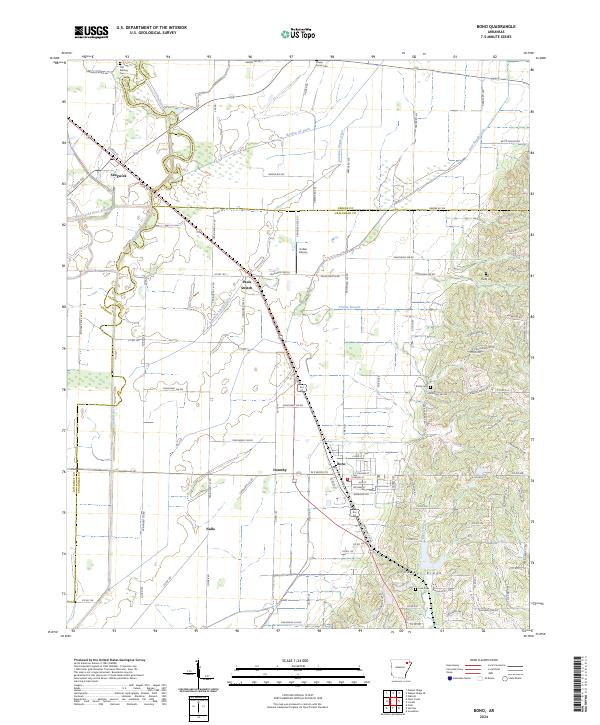 Bono, AR — USGS 7.5-minute topo (2024)