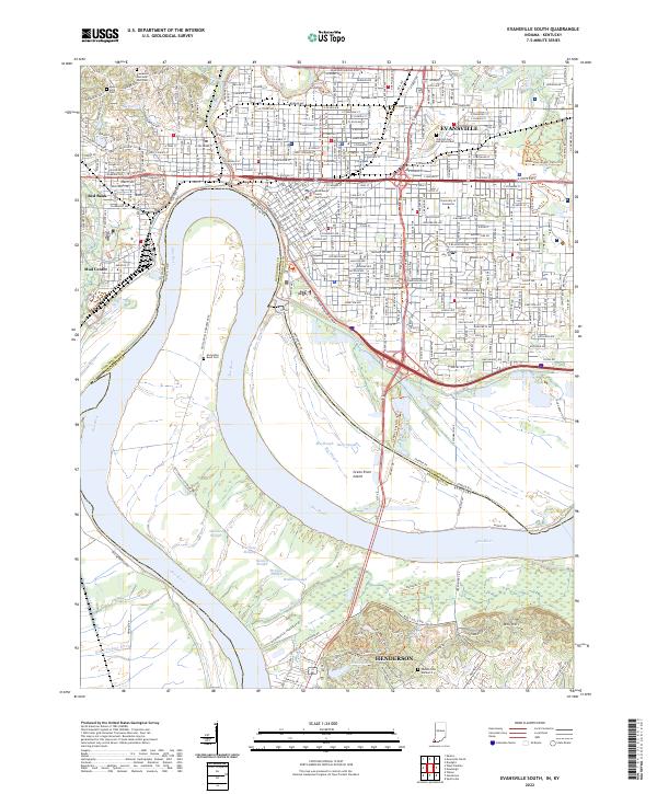 Evansville South, IN-KY — USGS 7.5-minute topo (2022)