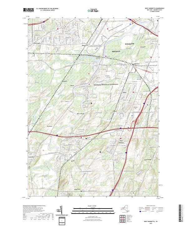 West Henrietta, NY — USGS 7.5-minute topo (2023)