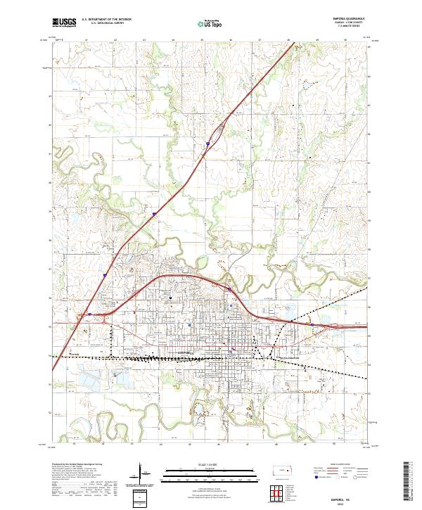 Emporia, KS — USGS 7.5-minute topo (2022)