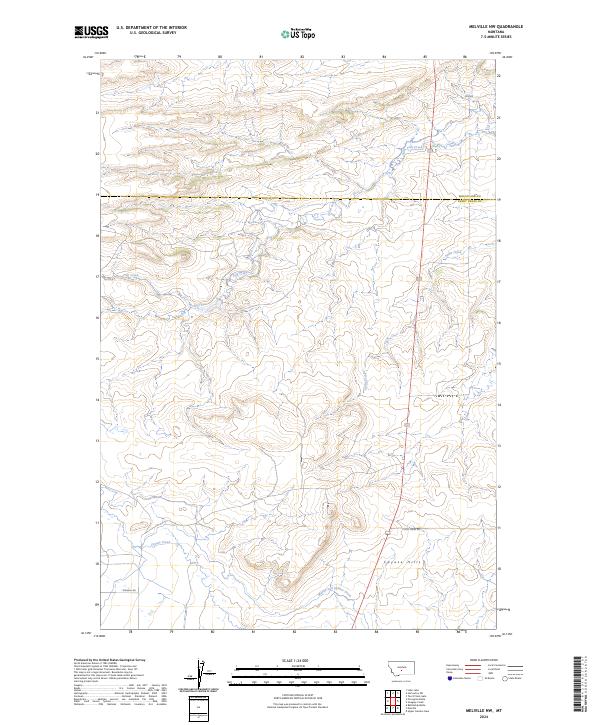 Melville NW, MT — USGS 7.5-minute topo (2024)
