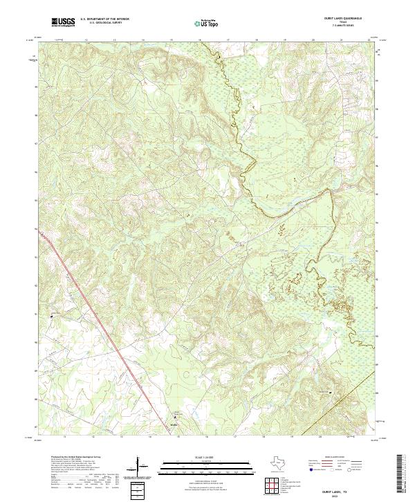 Durst Lakes, TX — USGS 7.5-minute topo (2022)